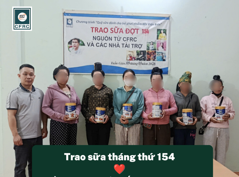 CFRC hỗ trợ sữa tháng thứ 154 cho trẻ có nguy cơ phơi nhiễm tại Điện Biên